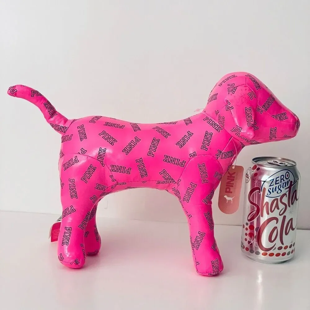 NWT Vintage RARE! Victoria's Secret PINK Jumbo Huge Giant 14” Pink Signature DOG